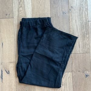 Black Linen Pant with Fringe Detail